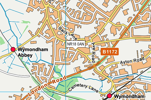 NR18 0AN map - OS VectorMap District (Ordnance Survey) NR18 0AN map - OS VectorMap District (Ordnance Survey)