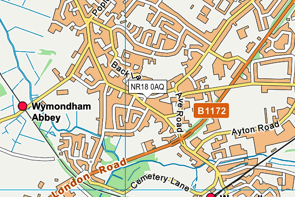 NR18 0AQ map - OS VectorMap District (Ordnance Survey) NR18 0AQ map - OS VectorMap District (Ordnance Survey)