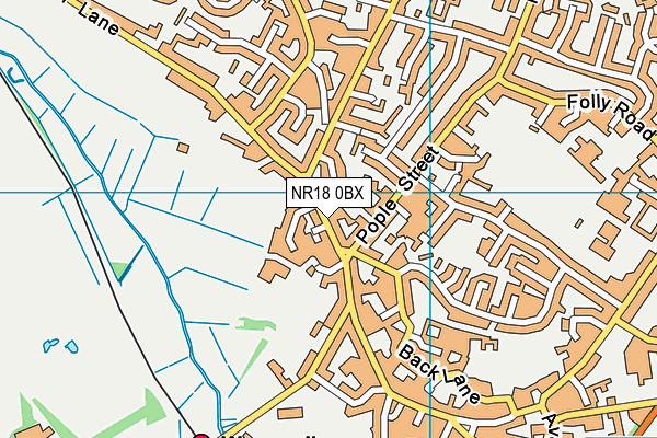 NR18 0BX map - OS VectorMap District (Ordnance Survey) NR18 0BX map - OS VectorMap District (Ordnance Survey)
