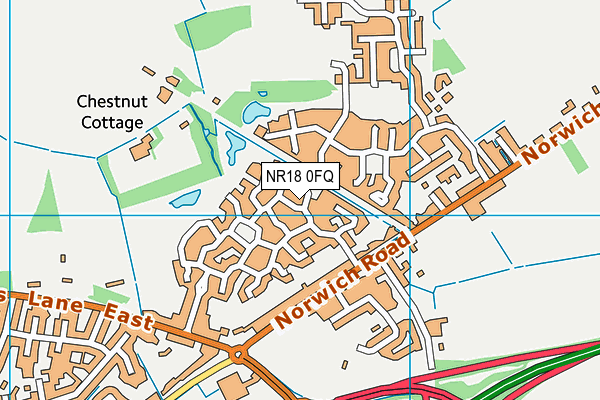 NR18 0FQ map - OS VectorMap District (Ordnance Survey) NR18 0FQ map - OS VectorMap District (Ordnance Survey)