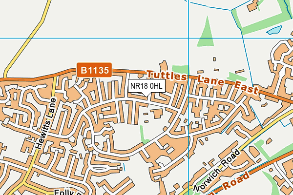 NR18 0HL map - OS VectorMap District (Ordnance Survey) NR18 0HL map - OS VectorMap District (Ordnance Survey)