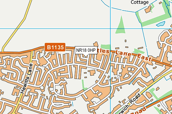 NR18 0HP map - OS VectorMap District (Ordnance Survey)