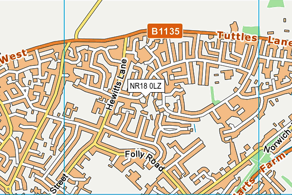 NR18 0LZ map - OS VectorMap District (Ordnance Survey) NR18 0LZ map - OS VectorMap District (Ordnance Survey)