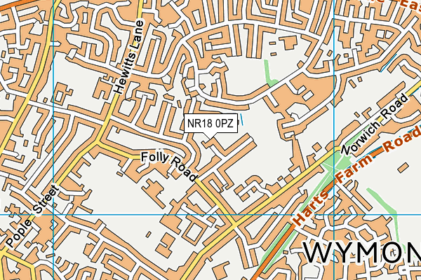 NR18 0PZ map - OS VectorMap District (Ordnance Survey) NR18 0PZ map - OS VectorMap District (Ordnance Survey)