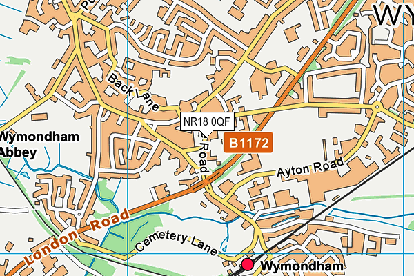 NR18 0QF map - OS VectorMap District (Ordnance Survey) NR18 0QF map - OS VectorMap District (Ordnance Survey)
