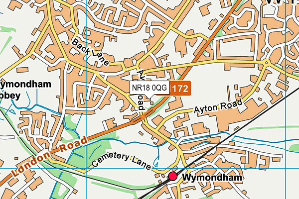 NR18 0QG map - OS VectorMap District (Ordnance Survey) NR18 0QG map - OS VectorMap District (Ordnance Survey)