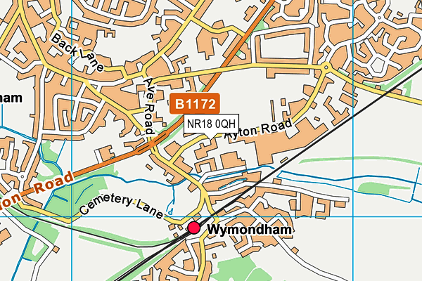 NR18 0QH map - OS VectorMap District (Ordnance Survey)