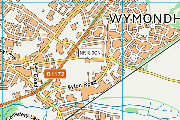 NR18 0QN map - OS VectorMap District (Ordnance Survey) NR18 0QN map - OS VectorMap District (Ordnance Survey)