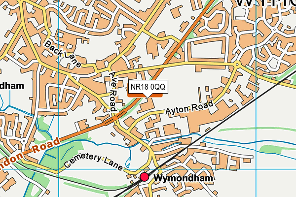 NR18 0QQ map - OS VectorMap District (Ordnance Survey)