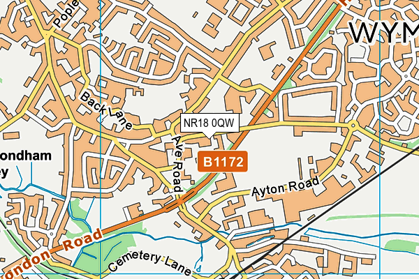 NR18 0QW map - OS VectorMap District (Ordnance Survey) NR18 0QW map - OS VectorMap District (Ordnance Survey)