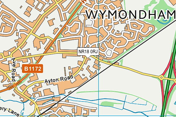 NR18 0RJ map - OS VectorMap District (Ordnance Survey) NR18 0RJ map - OS VectorMap District (Ordnance Survey)