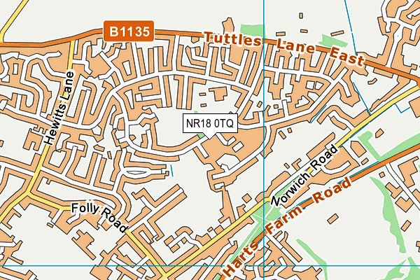 NR18 0TQ map - OS VectorMap District (Ordnance Survey) NR18 0TQ map - OS VectorMap District (Ordnance Survey)