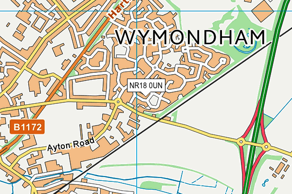 NR18 0UN map - OS VectorMap District (Ordnance Survey)