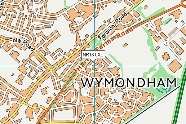 NR18 0XL map - OS VectorMap District (Ordnance Survey)