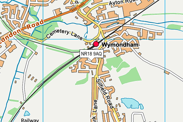 NR18 9AQ map - OS VectorMap District (Ordnance Survey) NR18 9AQ map - OS VectorMap District (Ordnance Survey)
