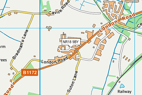 NR18 9BY map - OS VectorMap District (Ordnance Survey)