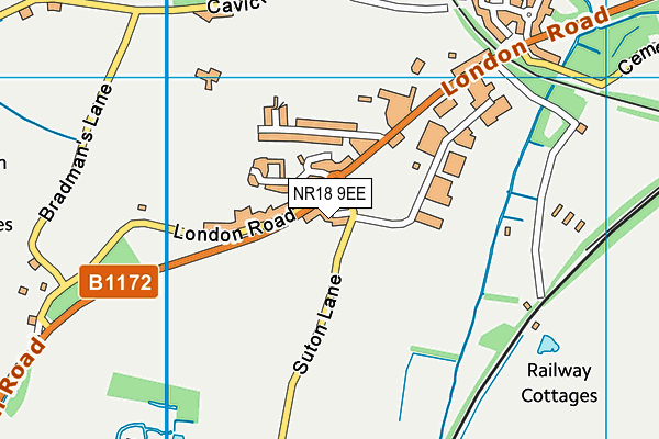 NR18 9EE map - OS VectorMap District (Ordnance Survey) NR18 9EE map - OS VectorMap District (Ordnance Survey)