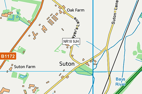 NR18 9JH map - OS VectorMap District (Ordnance Survey) NR18 9JH map - OS VectorMap District (Ordnance Survey)