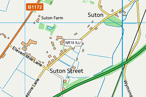 NR18 9JJ map - OS VectorMap District (Ordnance Survey)