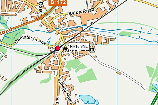 NR18 9NE map - OS VectorMap District (Ordnance Survey) NR18 9NE map - OS VectorMap District (Ordnance Survey)