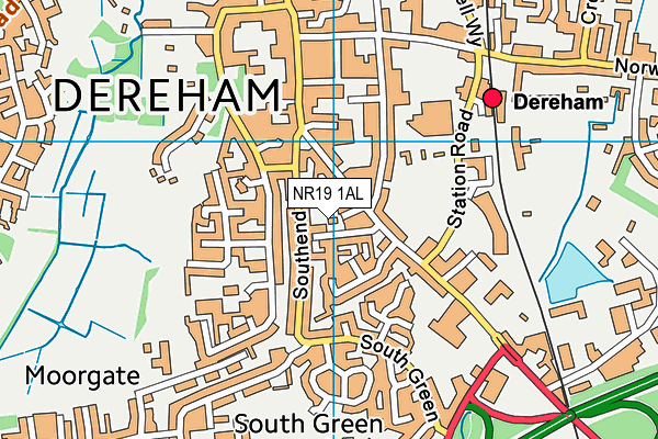 NR19 1AL map - OS VectorMap District (Ordnance Survey)