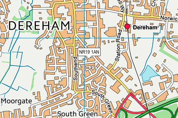 NR19 1AN map - OS VectorMap District (Ordnance Survey) NR19 1AN map - OS VectorMap District (Ordnance Survey)