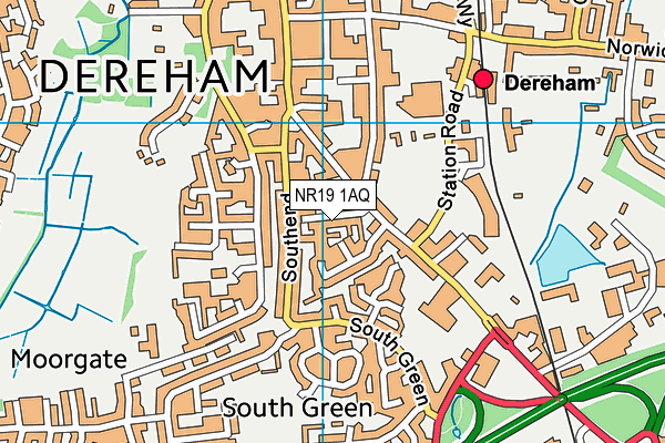 NR19 1AQ map - OS VectorMap District (Ordnance Survey)