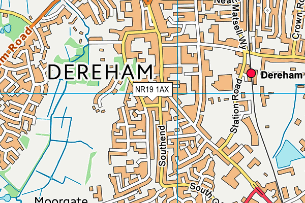 NR19 1AX map - OS VectorMap District (Ordnance Survey) NR19 1AX map - OS VectorMap District (Ordnance Survey)
