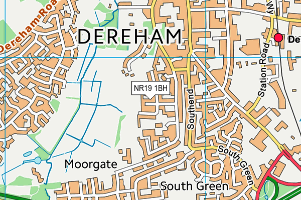 NR19 1BH map - OS VectorMap District (Ordnance Survey)