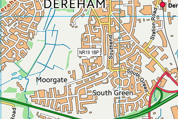 NR19 1BP map - OS VectorMap District (Ordnance Survey)