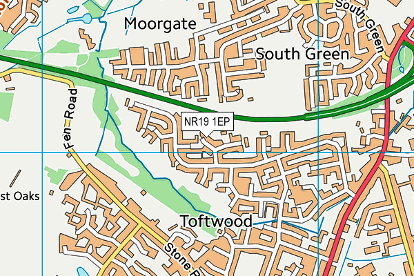 NR19 1EP map - OS VectorMap District (Ordnance Survey)