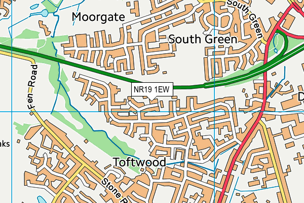 NR19 1EW map - OS VectorMap District (Ordnance Survey) NR19 1EW map - OS VectorMap District (Ordnance Survey)