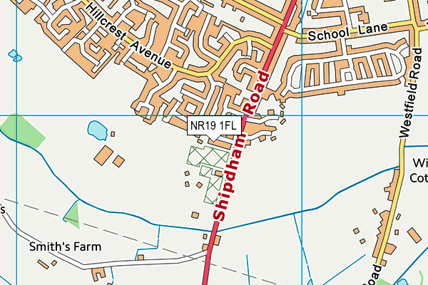 NR19 1FL map - OS VectorMap District (Ordnance Survey) NR19 1FL map - OS VectorMap District (Ordnance Survey)