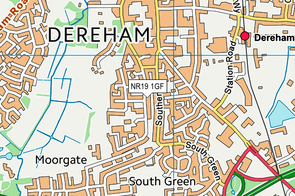 NR19 1GF map - OS VectorMap District (Ordnance Survey)