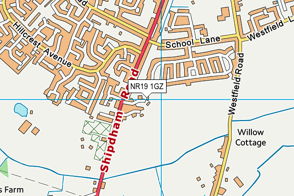 NR19 1GZ map - OS VectorMap District (Ordnance Survey) NR19 1GZ map - OS VectorMap District (Ordnance Survey)