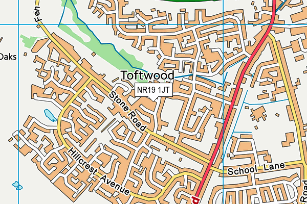 NR19 1JT map - OS VectorMap District (Ordnance Survey) NR19 1JT map - OS VectorMap District (Ordnance Survey)