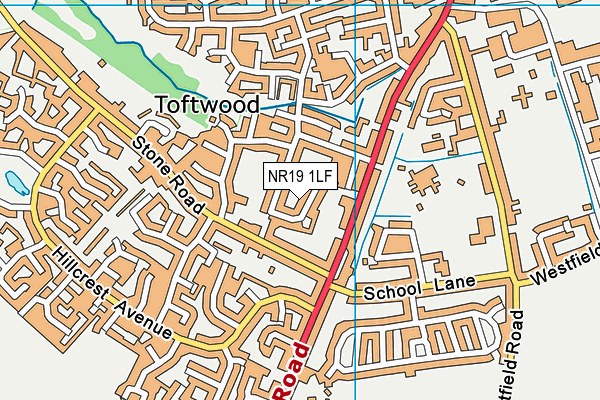 NR19 1LF map - OS VectorMap District (Ordnance Survey) NR19 1LF map - OS VectorMap District (Ordnance Survey)