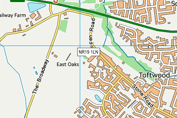 NR19 1LN map - OS VectorMap District (Ordnance Survey) NR19 1LN map - OS VectorMap District (Ordnance Survey)