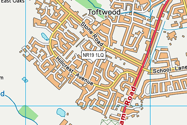 NR19 1LQ map - OS VectorMap District (Ordnance Survey) NR19 1LQ map - OS VectorMap District (Ordnance Survey)
