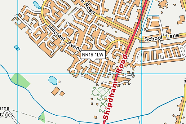 NR19 1LW map - OS VectorMap District (Ordnance Survey) NR19 1LW map - OS VectorMap District (Ordnance Survey)