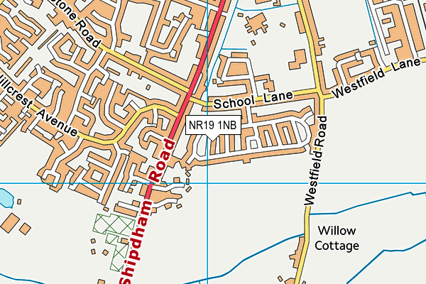 NR19 1NB map - OS VectorMap District (Ordnance Survey) NR19 1NB map - OS VectorMap District (Ordnance Survey)
