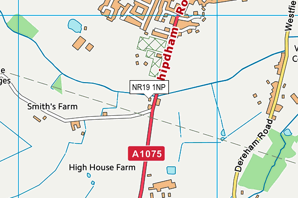 NR19 1NP map - OS VectorMap District (Ordnance Survey) NR19 1NP map - OS VectorMap District (Ordnance Survey)