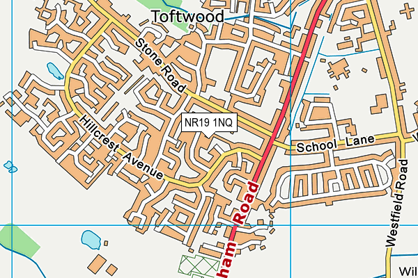 NR19 1NQ map - OS VectorMap District (Ordnance Survey) NR19 1NQ map - OS VectorMap District (Ordnance Survey)