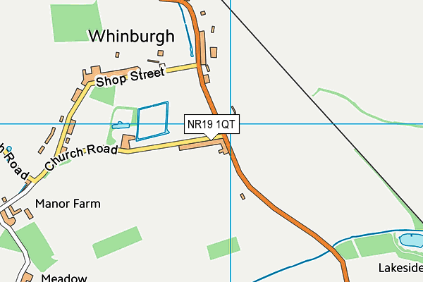 NR19 1QT map - OS VectorMap District (Ordnance Survey)