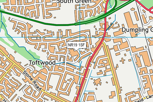 NR19 1SF map - OS VectorMap District (Ordnance Survey) NR19 1SF map - OS VectorMap District (Ordnance Survey)