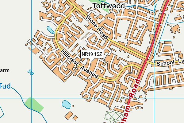 NR19 1SZ map - OS VectorMap District (Ordnance Survey) NR19 1SZ map - OS VectorMap District (Ordnance Survey)