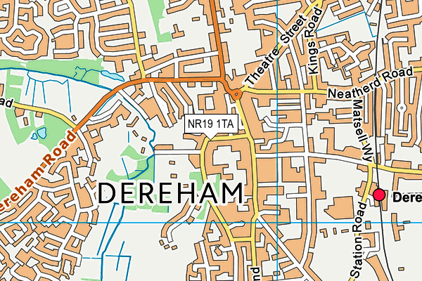 NR19 1TA map - OS VectorMap District (Ordnance Survey) NR19 1TA map - OS VectorMap District (Ordnance Survey)