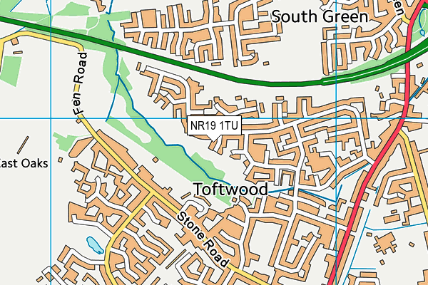 NR19 1TU map - OS VectorMap District (Ordnance Survey) NR19 1TU map - OS VectorMap District (Ordnance Survey)