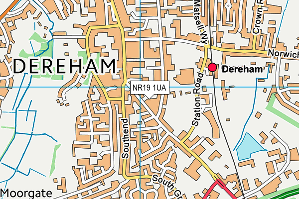 NR19 1UA map - OS VectorMap District (Ordnance Survey)
