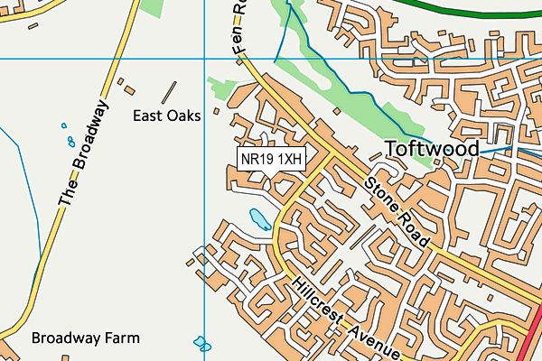 NR19 1XH map - OS VectorMap District (Ordnance Survey) NR19 1XH map - OS VectorMap District (Ordnance Survey)